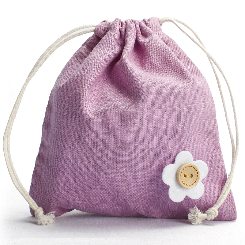 wholesale Custom Organic Natural Printed Cotton Canvas Drawstring Bag Canvas Cotton Pouch Drawstring Bags