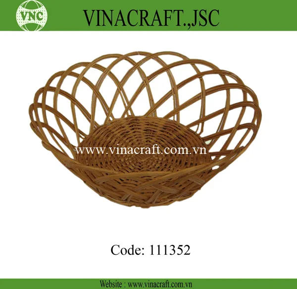Hand-woven bamboo baskets for fruits and kitchen utensils