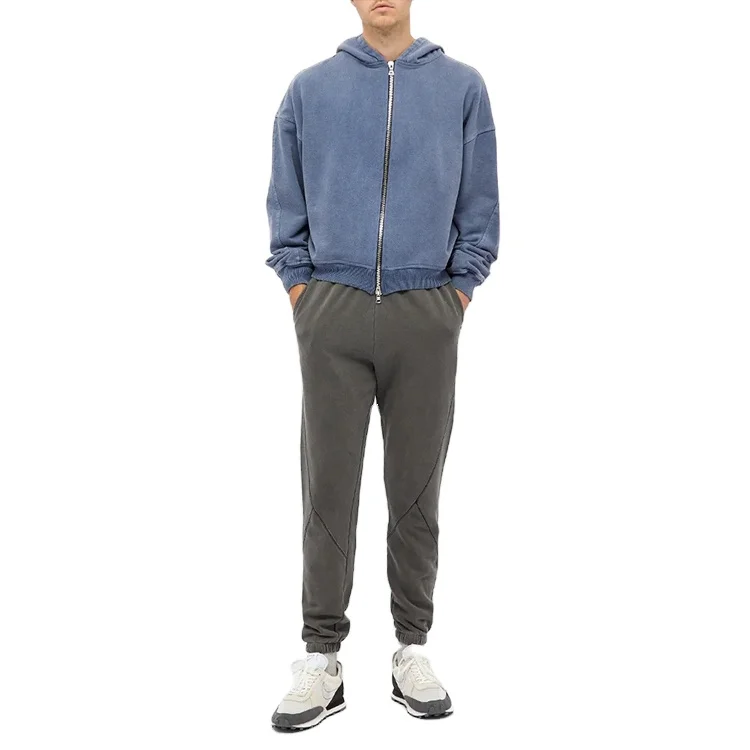 Hood Mens 100% Cotton Vintage Style Custom Zipper Up Oversized Fit Wash HoodiesHot sale products