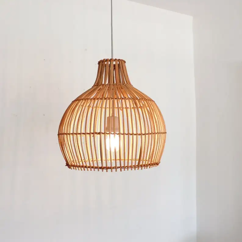 Home Decoration Chandelier Adorable Modern Style Eco Friendly Material Ceiling Rattan Lamp Shade Pendant Light