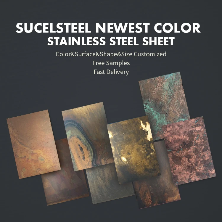 SUCEL Decorative Antique Bronze Color Copper / Brass Coated Clad 304 Antique Stainless Steel Plates And Sheets.jpg