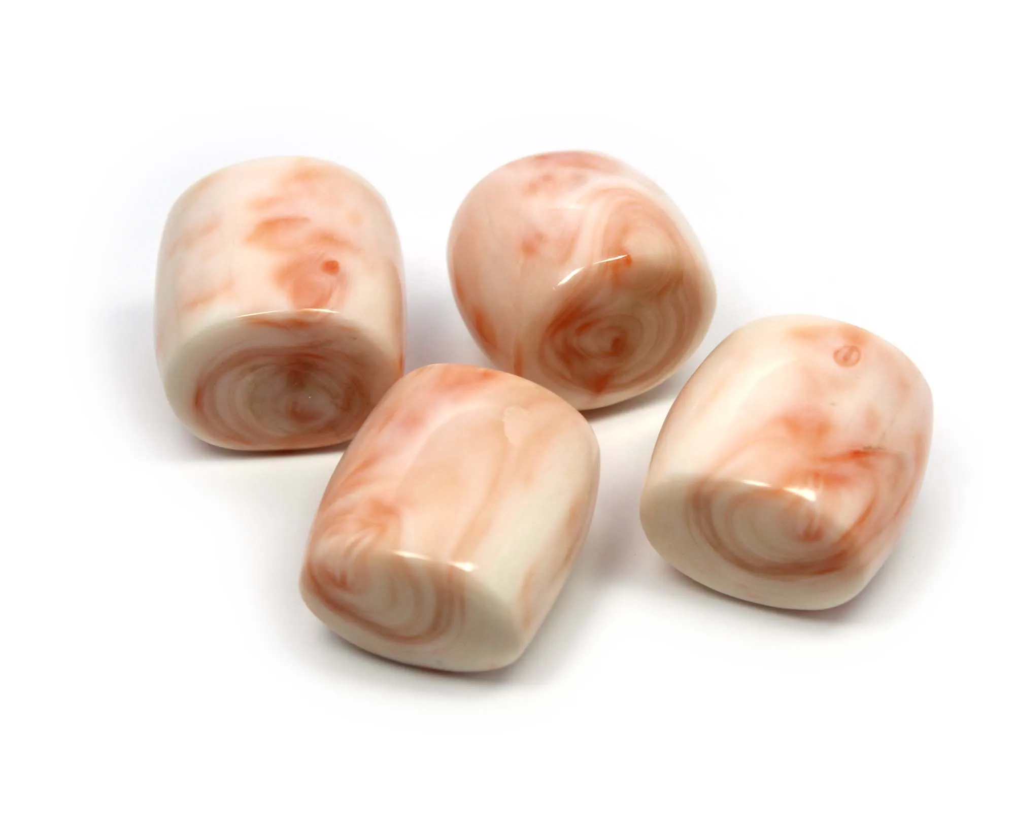 4 Piece Natural Japanese White & Pink Coral High Quality Stone Gemstones for Jewelry Making Loose Mineral Gemstones Tube Shape