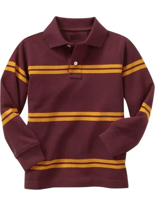 Striped long sleeve polo t-shirts for men High quality casual wear man polo collar t shirt custom design pattern private label