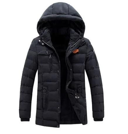 Men Hooded autumn winter jacket with High quality men thick down puff jacket with long sleeve for freezing winter
