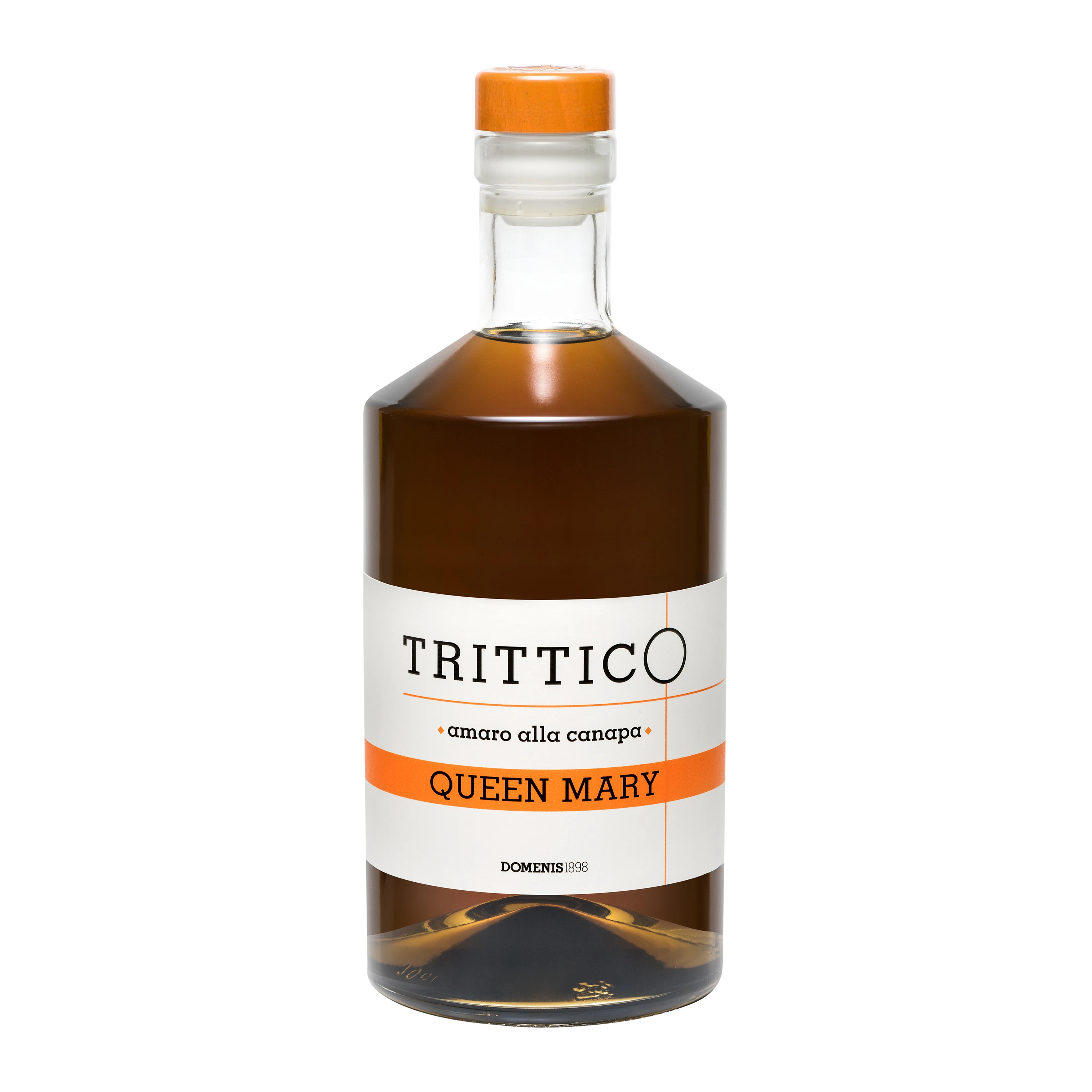 Top Quality Awarded Italian Hemp Bitter Liqueur TRITTICO Queen Mary 70 cl glass bottle