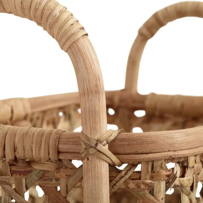 Hot Sale Natural Rattan Cane 3 Tier Storage Tower Basket