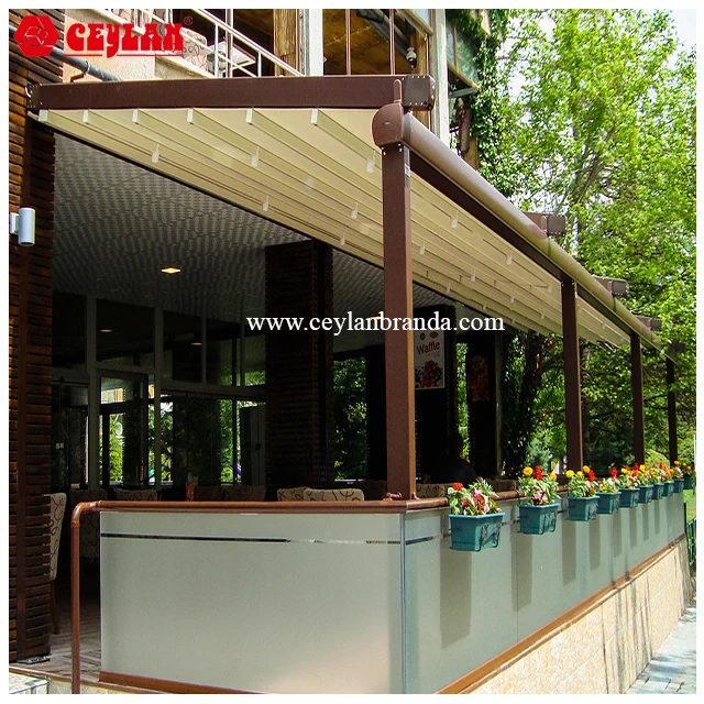 Aluminium Pergola Awning System Movable, Openable. Pvc Fabric, Led Illumination.