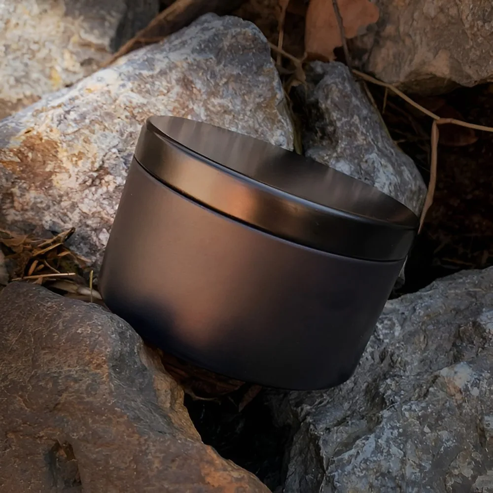Wholesale Popular Candle Tins Container With Lid Seamless Double Sided Matte Black 8oz Candle Tin