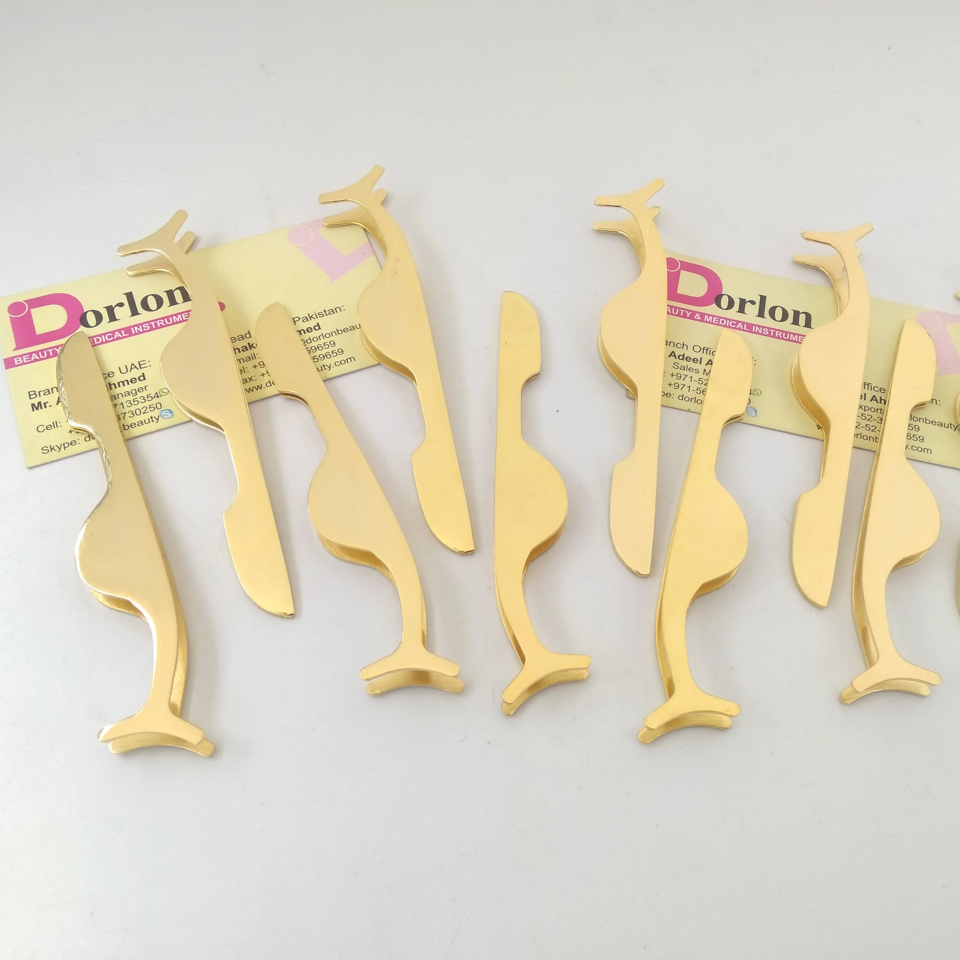 Wholesale Custom Logo Gold Bulk Strip Eye Lash Applicator Private Label Stainless Steel False Eyelash Tweezers Lash Applicator