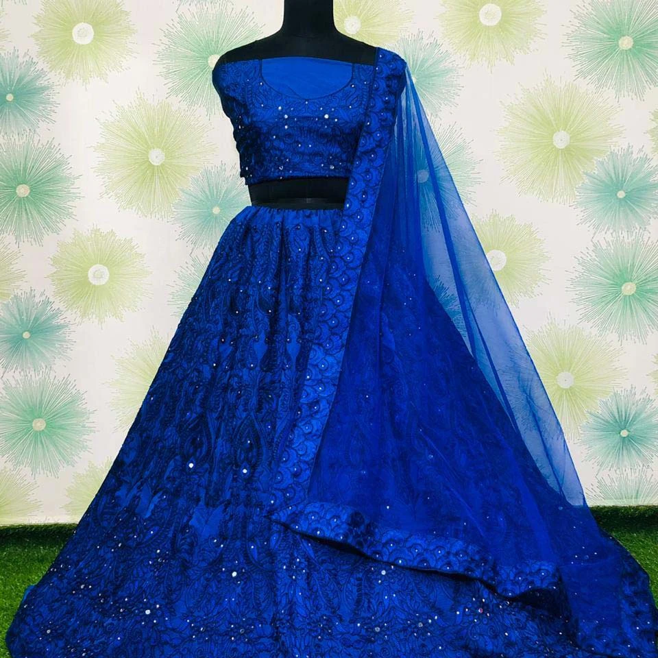 Fabulous wedding wear taffeta fabric lehenga choli with dupatta indian women wear semi-stitched wholesale surat