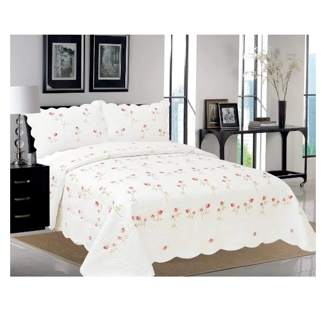 Grey color coverlet bed spread set from Indian manufacturer 100% Organic cotton GOTS Certified