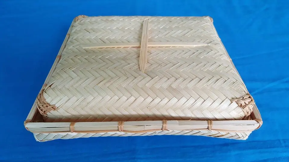 Open Weave Round Bamboo Basket - Bamboo Basket Gift Box Food Basket Mooncake