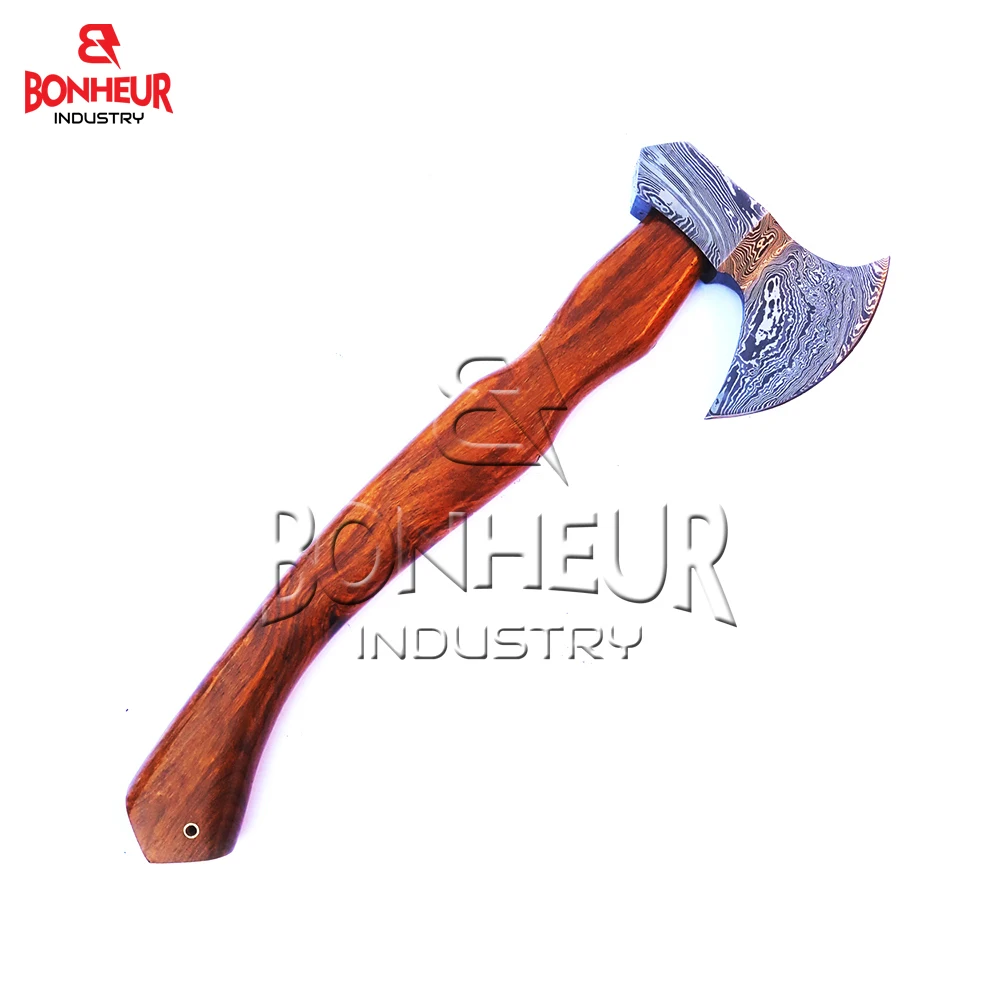 Топор «викингов» из дамасской стали ручка розового дерева