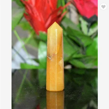 Mini Yellow  Egyptian Natural Fluorite Healing Power Obelisk Tower
