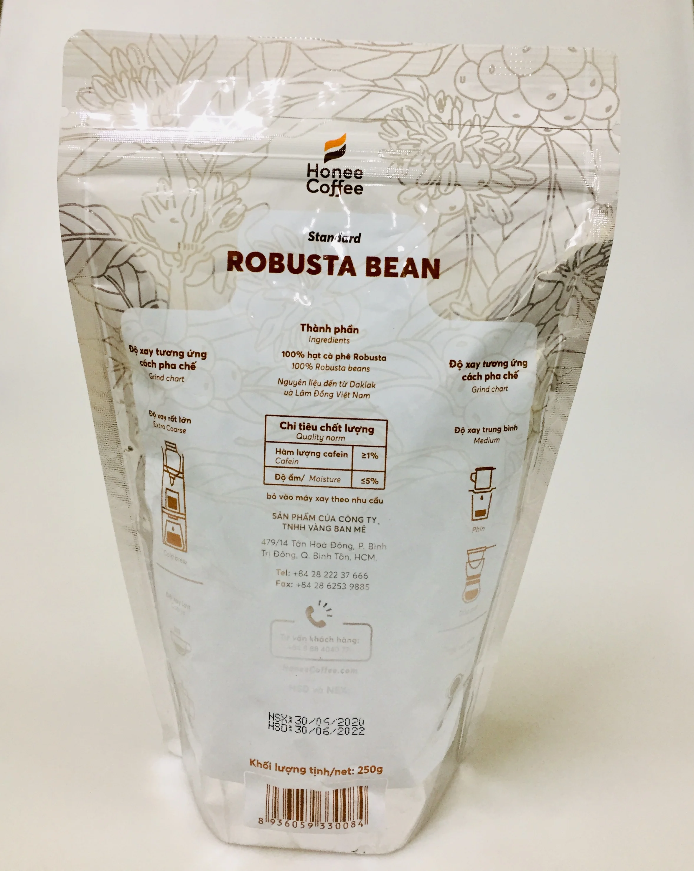 Honee кофе-робуста жареные кофейные зерна высокого качества оригинальные 250
