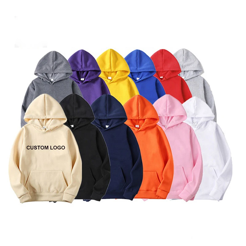 High quality plain custom printing embroidery logo basic pullover supplier unisex 100% cotton hoodies new design custom hoodies