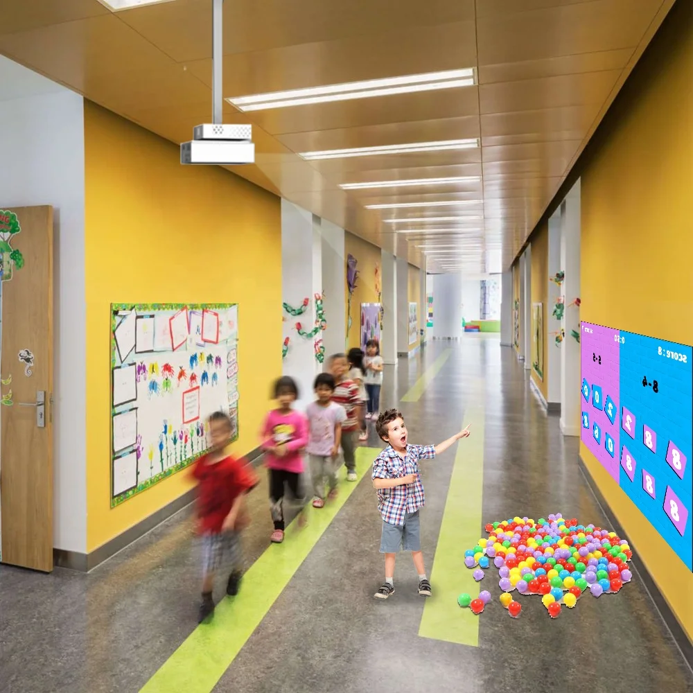 ChariotTech interactive smash wall games for kids indoor playground, interactive wall projection