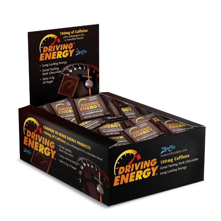 Индивидуально обернутые квадраты Zenevo движущиеся энергетические шоколадные квадраты