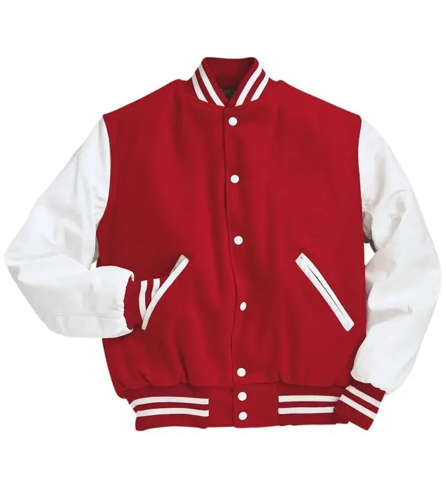 Maroon Wool Maroon Leather Varsity Jacket/Custom Made Letterman Varsity Jacket
