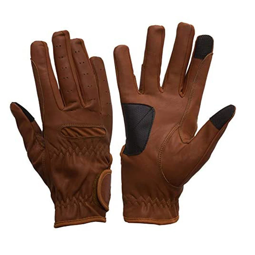 Reinforced Stitching Suede Leather Touch Screen Riding Gloves Equestrian Horseback Gloves Cotton Outdoor Mitts Breathable Gloves