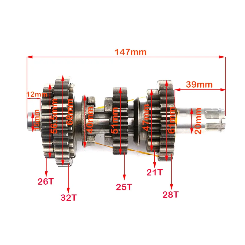 TERFU 5 Gear Main Counter Shaft Transmission Gearbox For Loncin CB250 Pit Dirt Bike Motorcycle With 250cc Water Cooled Engine