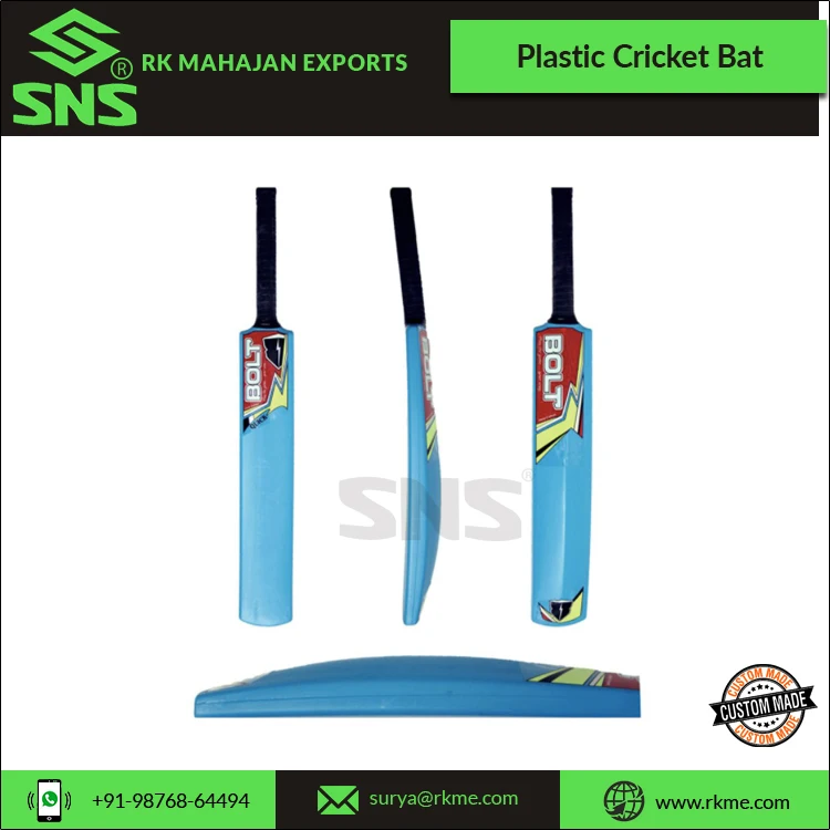 Best Quality Hot Selling Customized OEM Size 6 Plastic Cricket Bat with Rubber Grip for Ground/Beach/Garden/Street