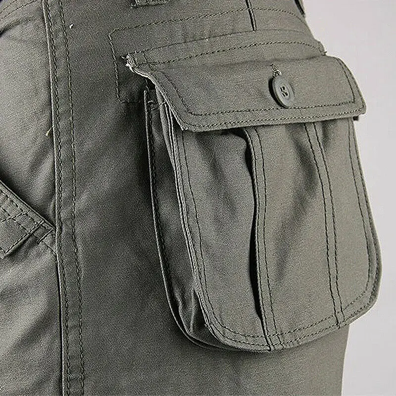 Stylish Mens Military Army Combat Trousers Work Cargo Pants Casual Walking Multi Pocket Customized