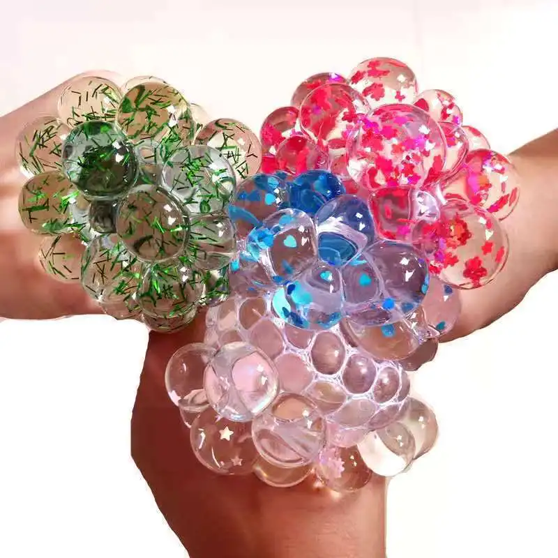 Pressure Decompression Anti-Stress Hot Selling Stress Slime Squeeze Mesh Squishy Ball