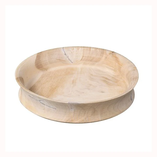 Customized Design and Size Salad Or Soup Serving Bowl Chinese Wooden Bowl Boat Shape Acacia Wooden Serving Bowl