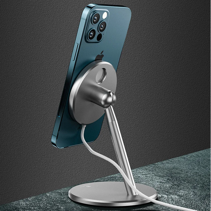 
13.1cm Height Wireless Charger Phone12 series Android Desktop Stand Magnetic Phone Holder 