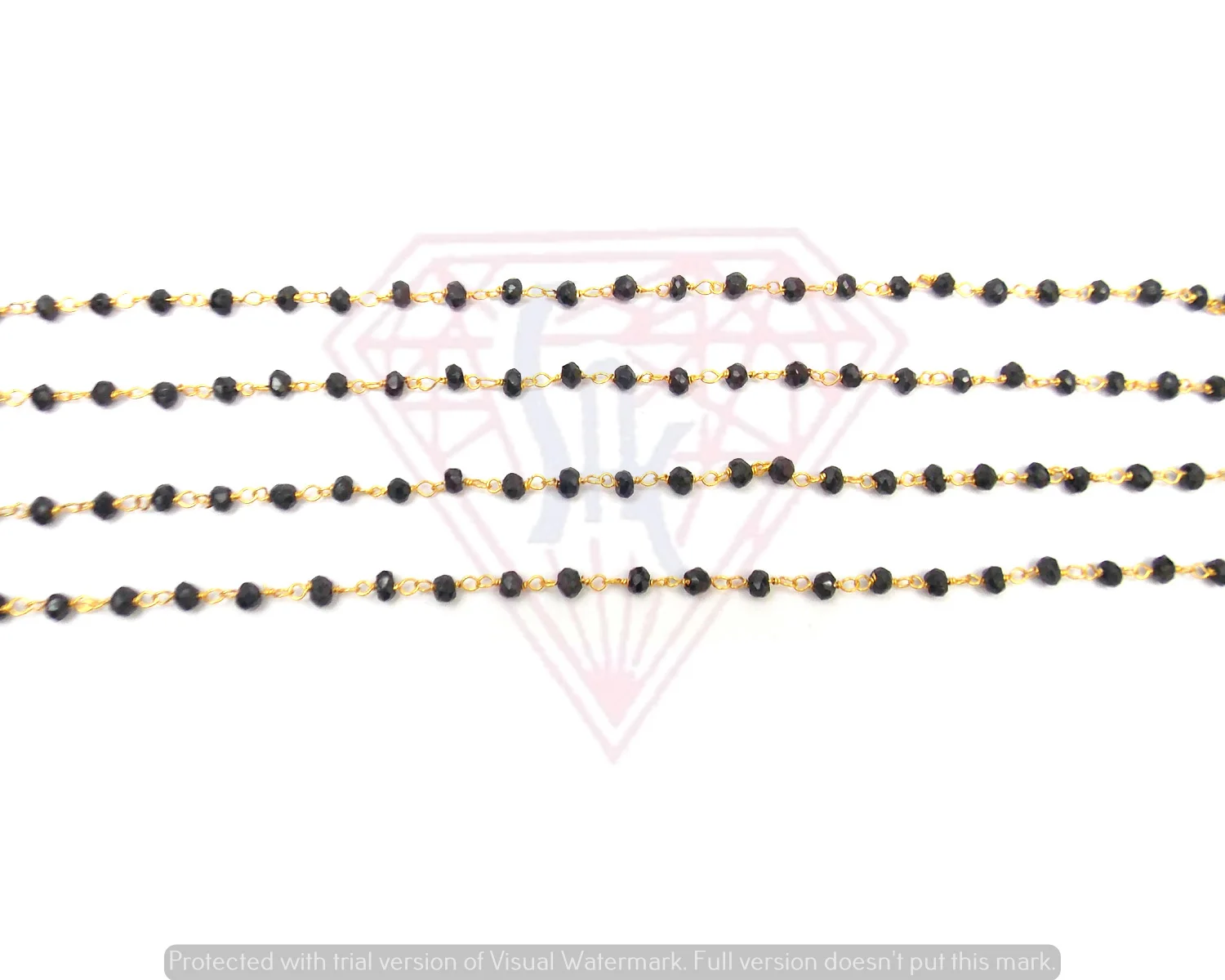 925 Sterling Silver 5 Feet Black Spinal Rondelle Shape Natural Multi Gemstone Beaded Rosary Coin Charm Chain