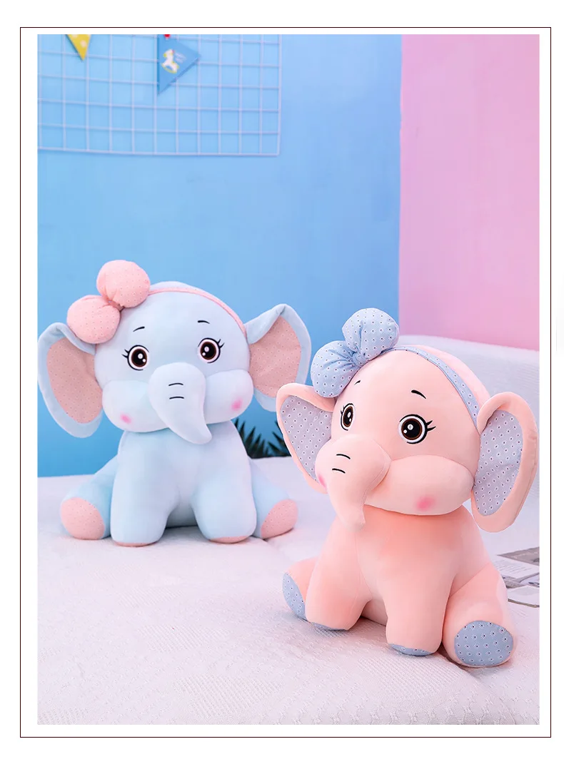 New Bow Elephant Plush Toy Doll Love Doll Girls Birthday Gifts Wholesale Customization