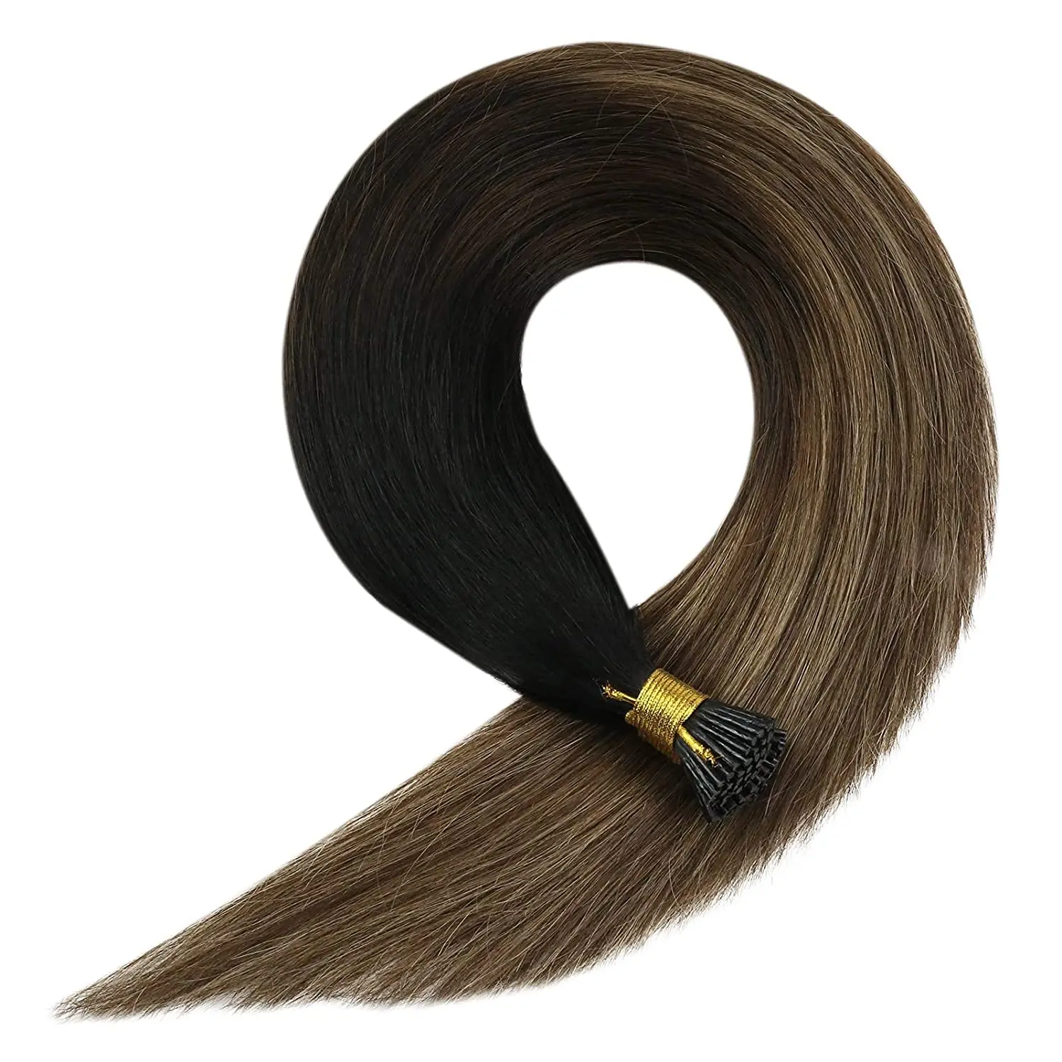 Top Quality Wholesale Price Cuticle Aligned Human Hair Brown Color Double Drawn Bone Straight Vietnamese Nano Tip Hair Extension