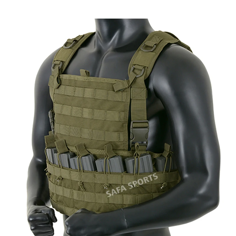 lightweight Tactical chest harness Tactical chest rig vest adjustable X harness with 5.56 9mm mag pouches