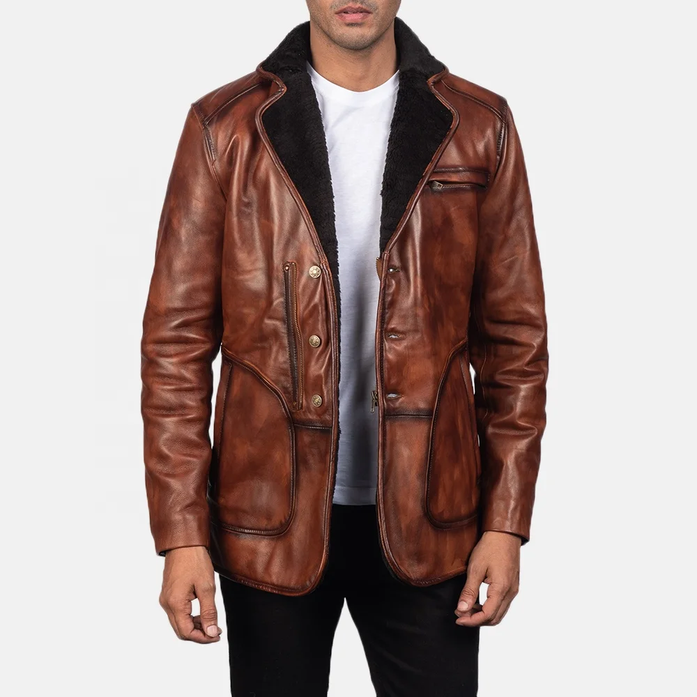 2022 Fashion Designs Boys Classic Biker Jacket Motorcycle Genuine Leather Jacket for Mens blazer masculino slim fit Leather Coat