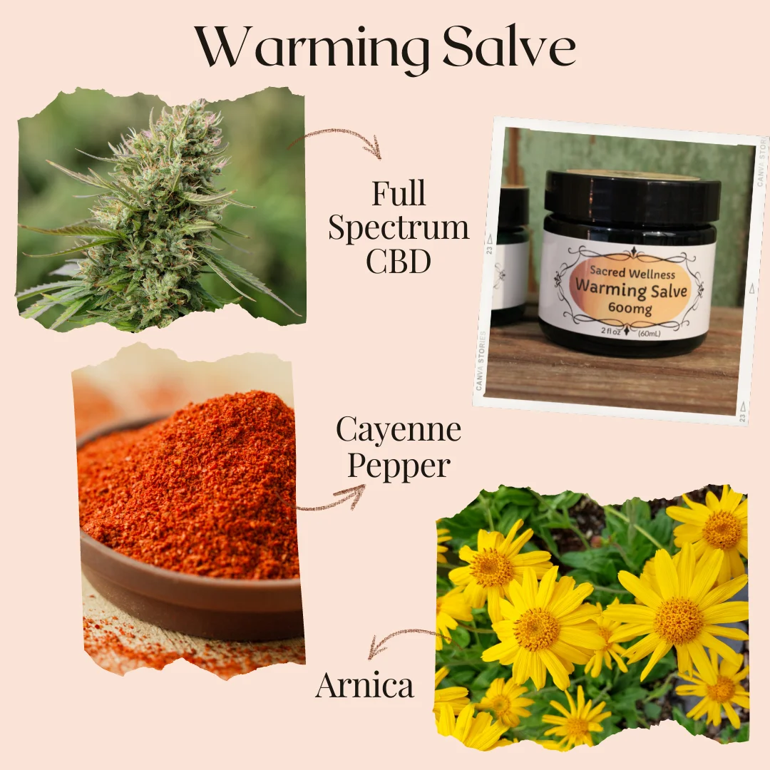 Sacred Wellness Broad Spectrum White Label CBD Topical Warming Salve 600mg Premium Quality Ointment
