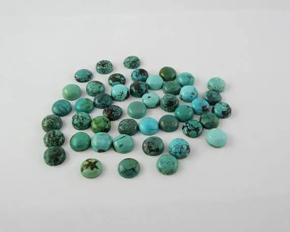 Природный Тибетский бирюзовый круглый кабошон 11x11 мм свободный камень дерево заводская цена браслеты