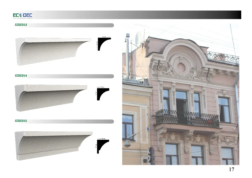 Корона кукурузы внешние EPS молдинги CCECO12