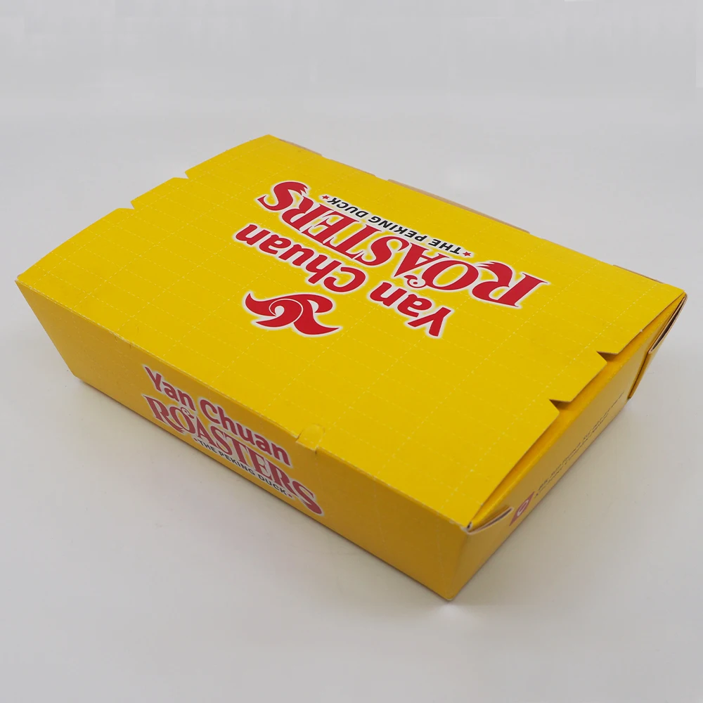 
Сертификат PEFC, Ланч-бокс на вынос, биоразлагаемая глянцевая ламинированная бумага с покрытием, желтый средний Ланч-бокс толщиной 200 г/м2 