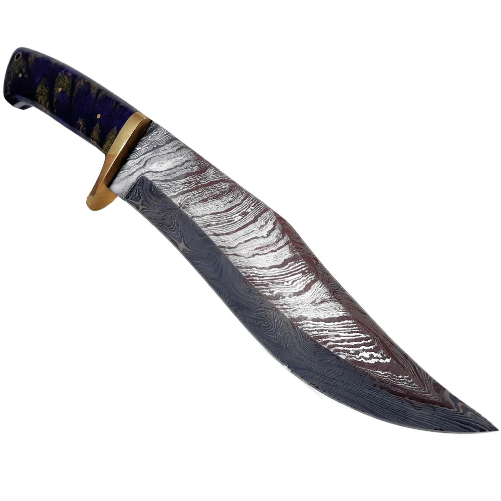 Wholesale Factory Price Custom Handmade Damascus Steel Bowie Knife With Wooden Handle