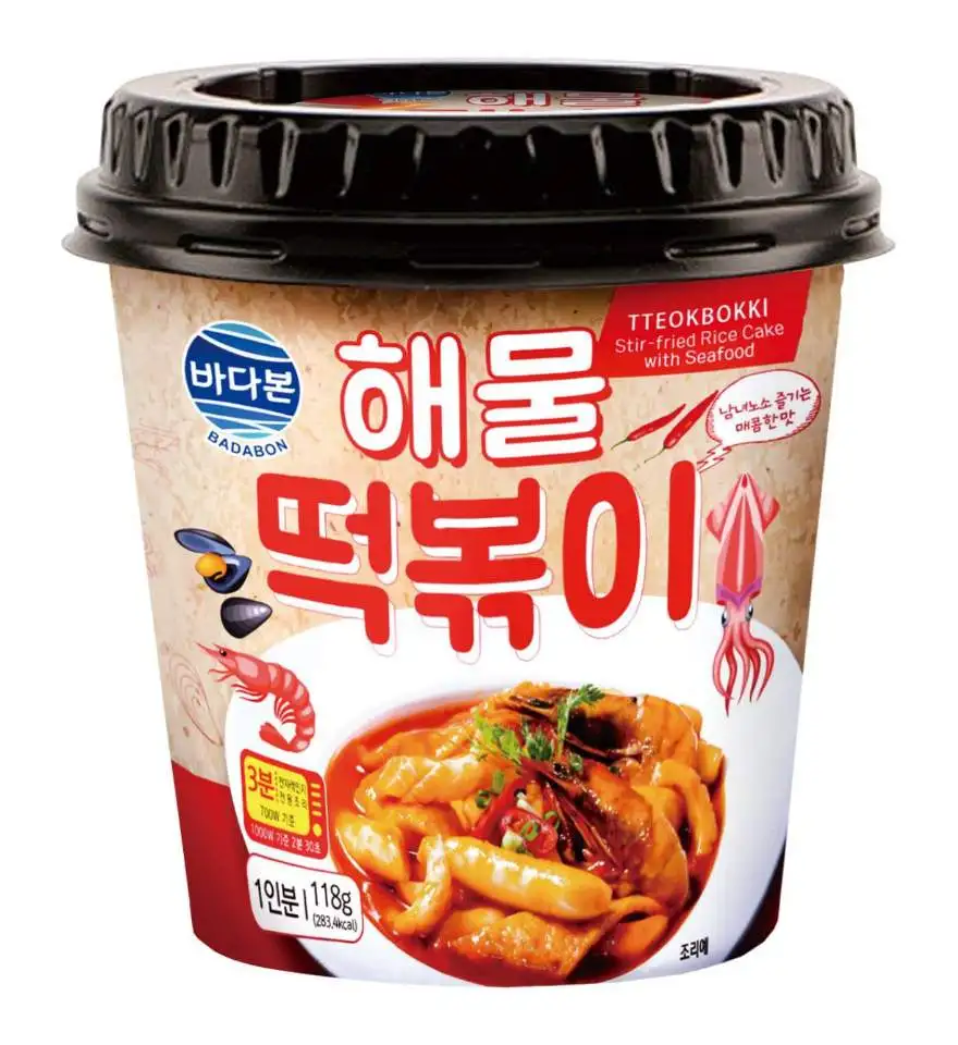 
Tteokbokki with Seafood korean spicy cup instant noodle made in korea 