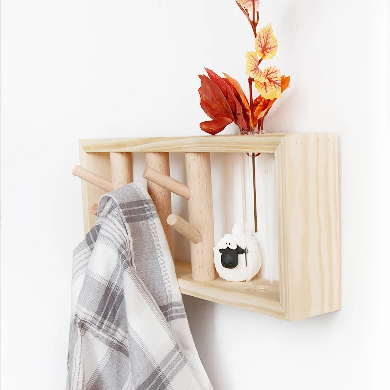 
Shengqu custom nordic rustic decorative wooden coat wall hook 