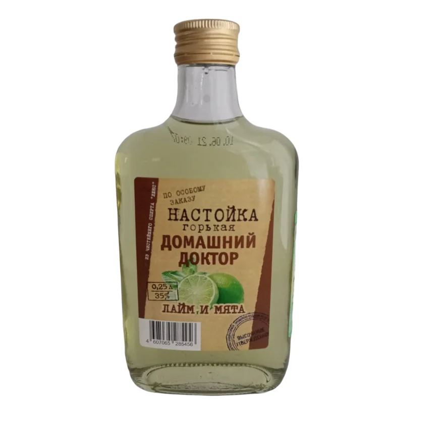 Русский натуральный (35% Альц.) Настойка «Family Doctor» 250 мл лайма и мяты без искусственных цветов и запахов