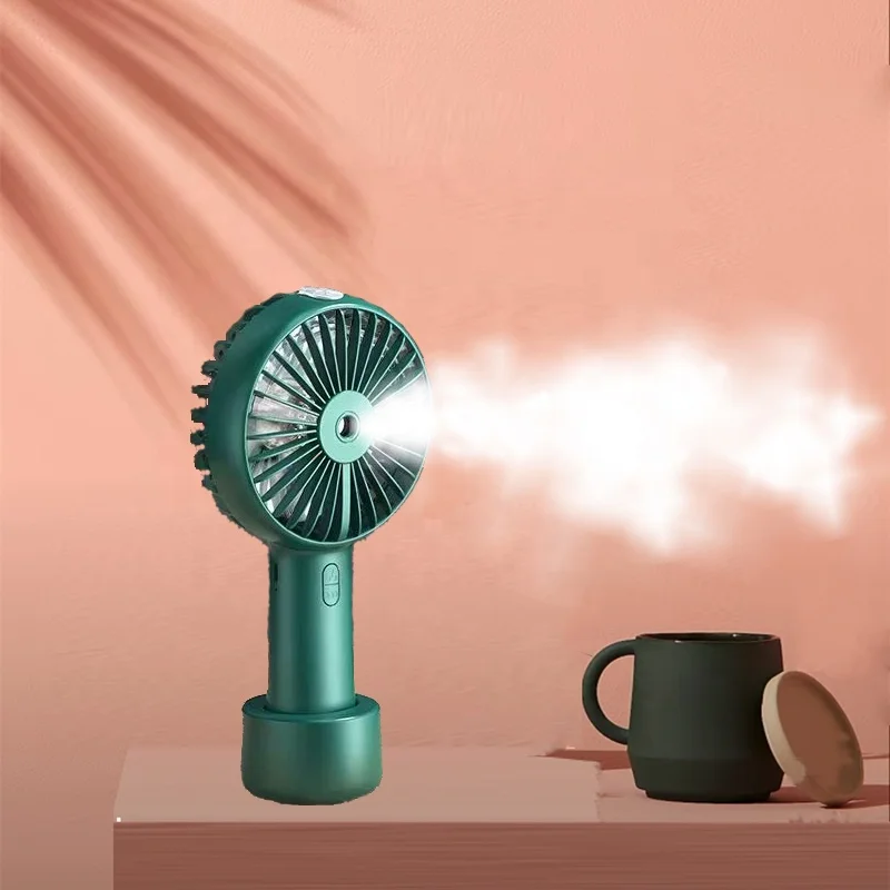 2 In 1 Portable Fan USB Battery 2000mah Water Misting Air Cooling Humidifier Fan Handheld Small Table Fan
