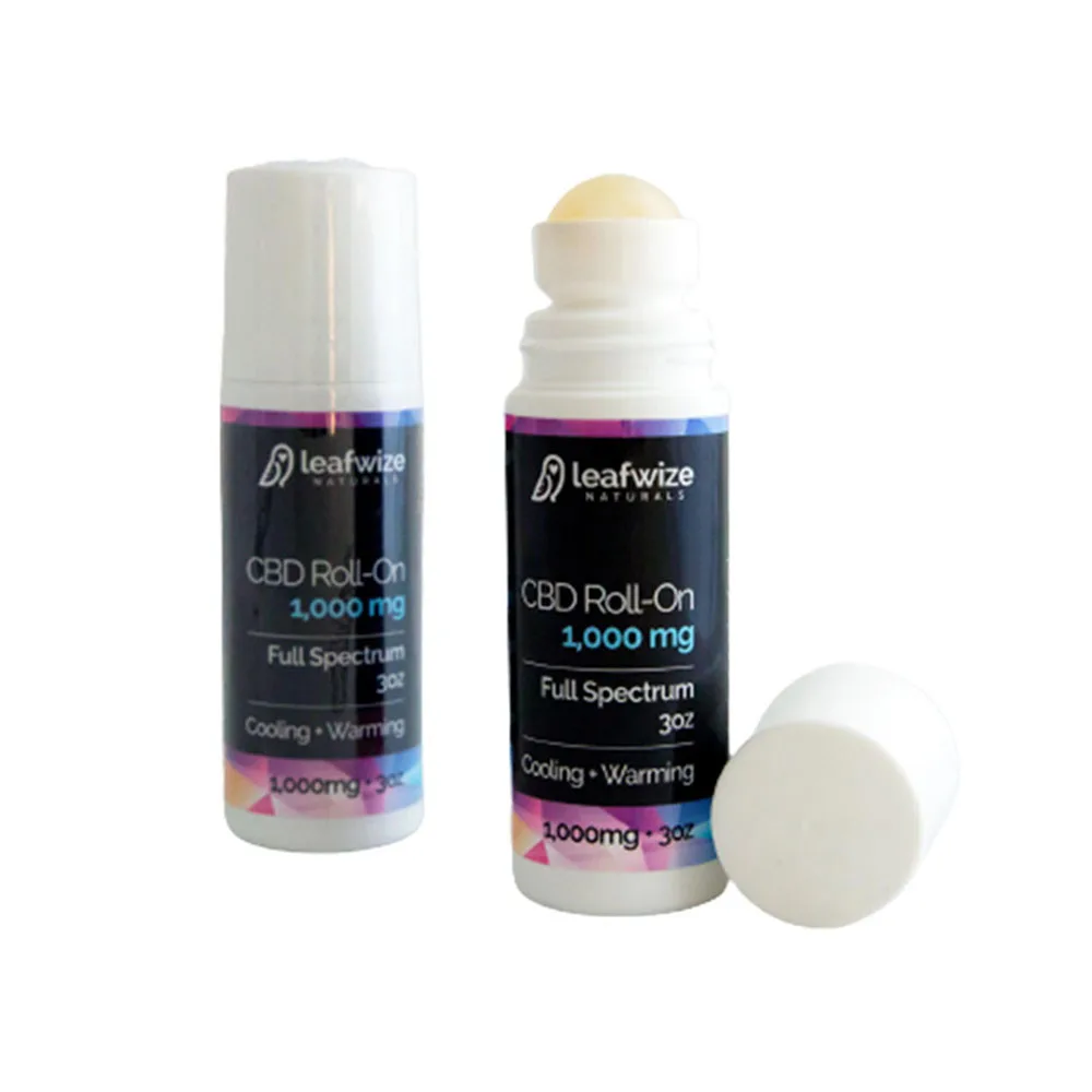 Leafwize Naturals CBD местный валик, полный спектр 1000 мг, сильный согревающий и охлаждающий гель для снятия боли