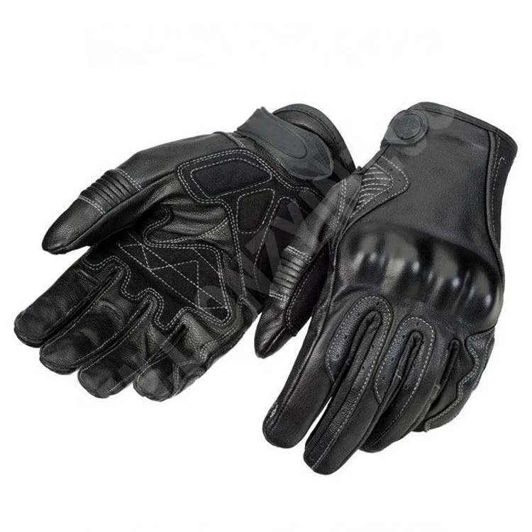 Waterproof Knuckle Protection Motorcycle Gloves Made Top Quality Racing Genuine Leather Gloves Motorbike Gloves