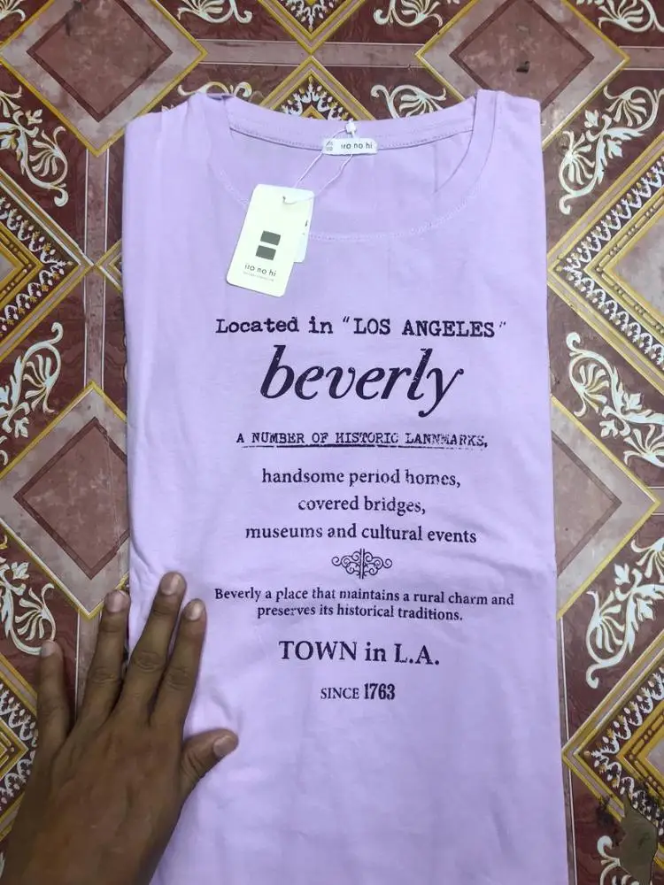 Bangladesh Stock Lot Newest Creative Design Women Simple Casual Short Sleeve Loose Blouse Round Neck Tunic T-Shirt Blouse Top