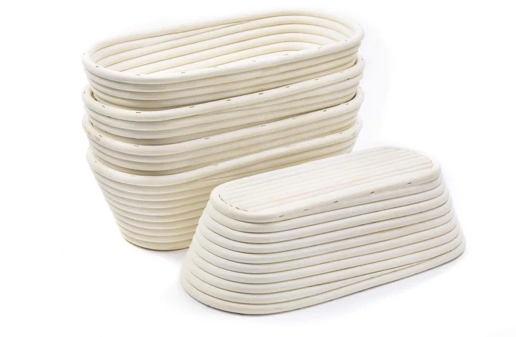 High quality Linen Cover Natural Banneton Rattan Round 9 inch bread proofing basket with accessories Kinghandicraft