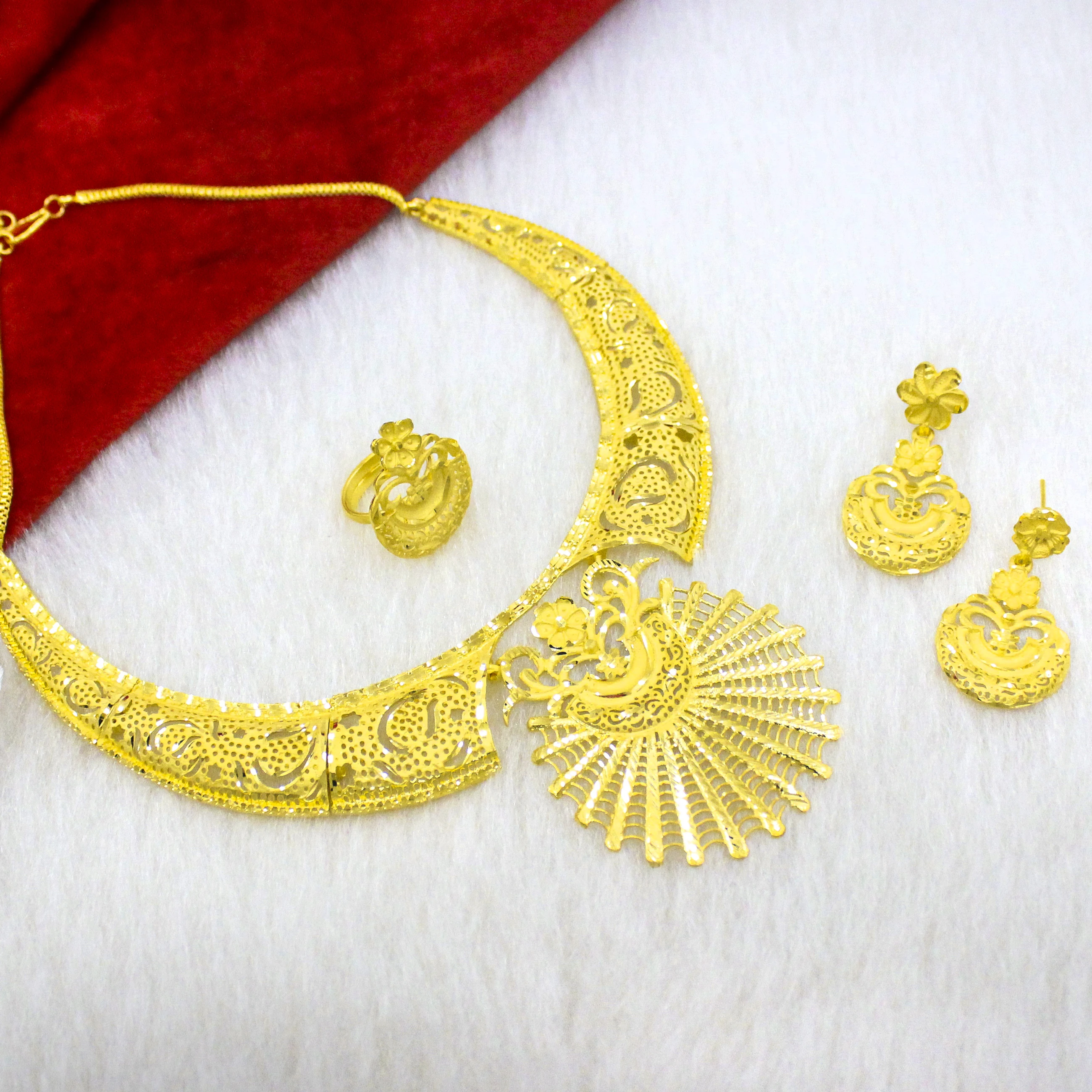 Dubai Gold Plated Jewelry Necklace Bridal Set