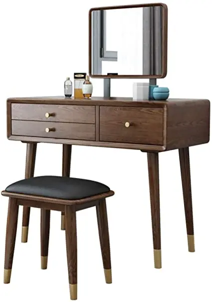 Новый дизайн высокое качество ориентированный на экспорт современный туалетный столик с зеркалом и коробками из Индонезии